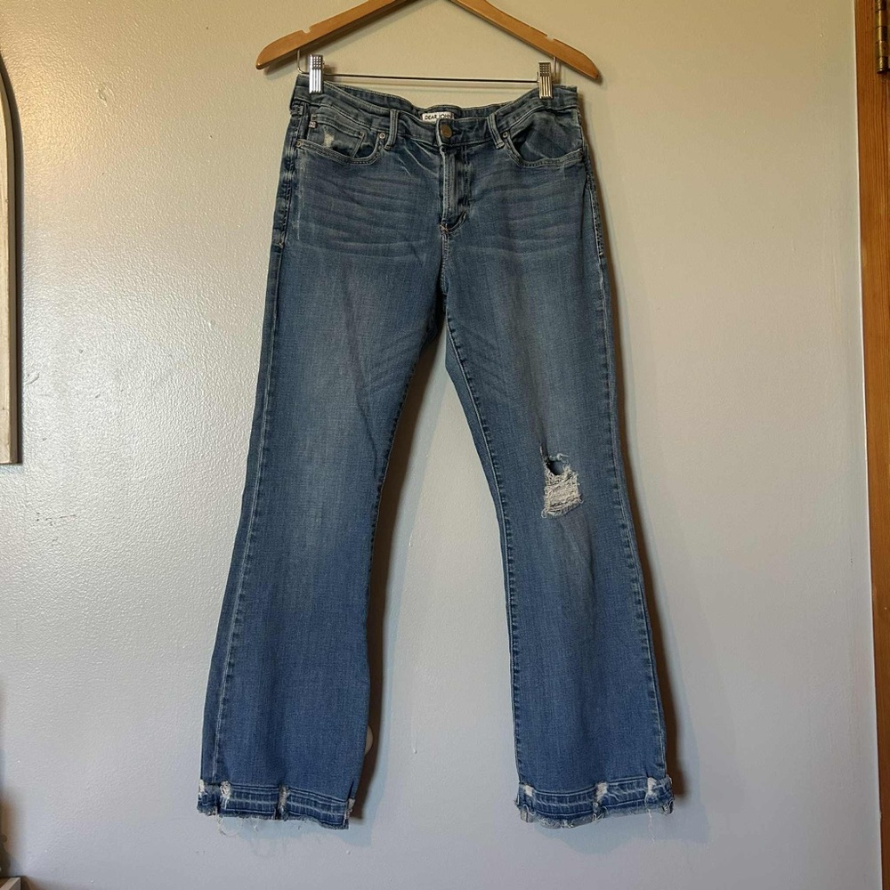 Dear John Sloane Blue Bootcut Jeans with Distressed Details